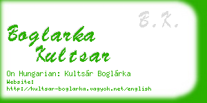 boglarka kultsar business card